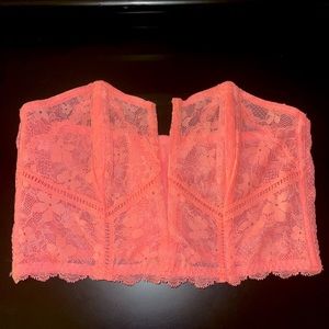 Victoria's Secret Coral Lace Bandeau Bra